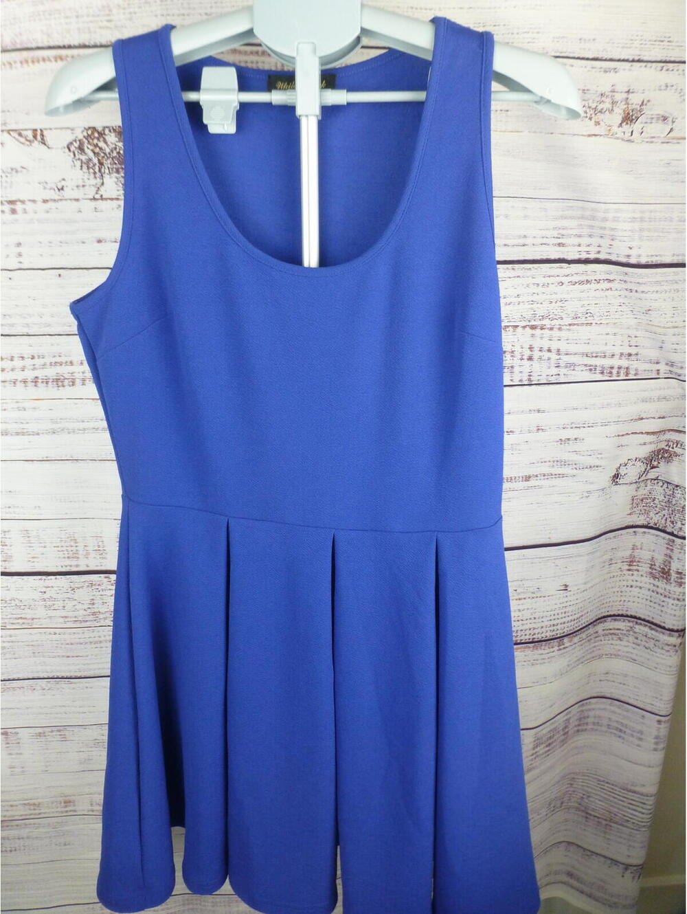 White Mark Women's Royal Blue Sleeveless Pleated Skater Dress Size XL K2A